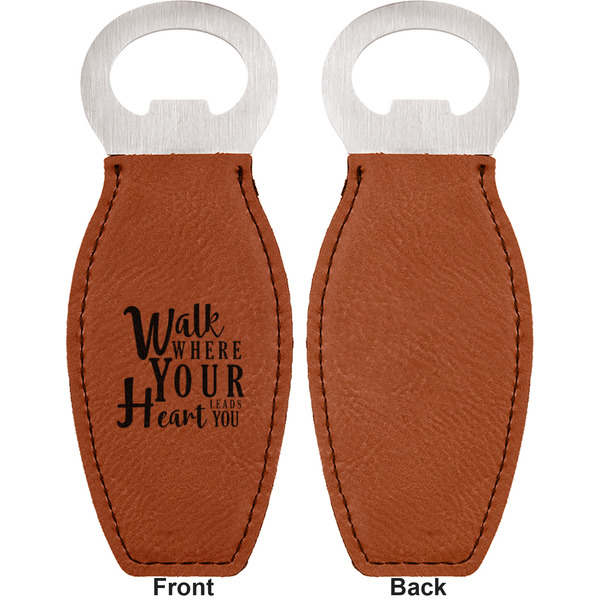 Heart Quotes and Sayings Leather Bar Bottle Opener - Front and Back (single sided)