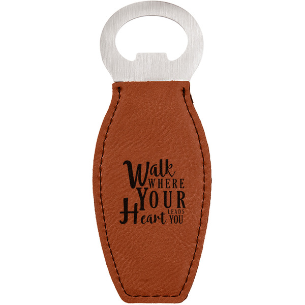 Custom Heart Quotes and Sayings Leatherette Bottle Opener