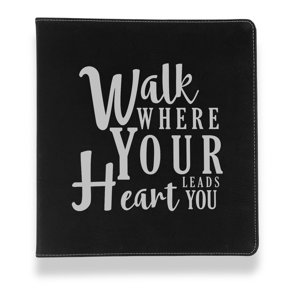 Custom Heart Quotes and Sayings Leather Binder - 1" - Black