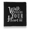 Heart Quotes and Sayings Leather Binder - 1" - Black - Front View