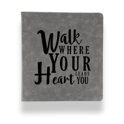 Heart Quotes and Sayings Leather Binder - 1" - Grey