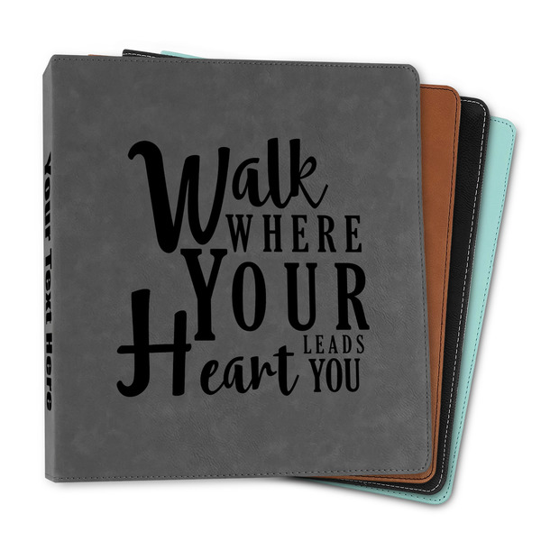 Custom Heart Quotes and Sayings Leather Binder - 1"