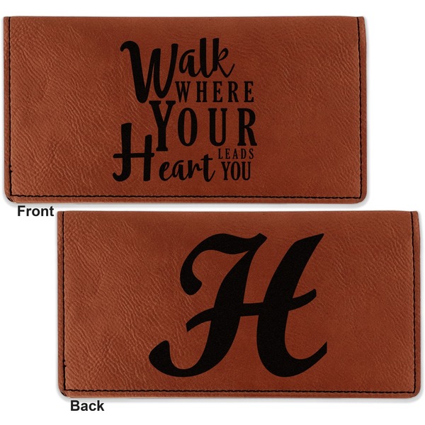 Heart Quotes and Sayings Leather Checkbook Holder Front and Back