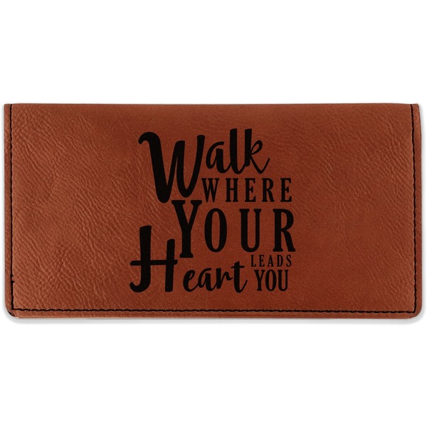 Custom Heart Quotes and Sayings Leatherette Checkbook Holder - Single Sided