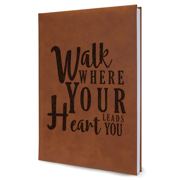 Custom Heart Quotes and Sayings Leather Sketchbook - Large - Double Sided
