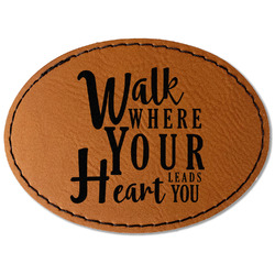 Heart Quotes and Sayings Faux Leather Iron On Patch - Oval