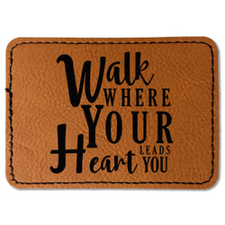 Heart Quotes and Sayings Faux Leather Iron On Patch - Rectangle