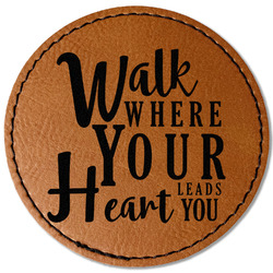 Heart Quotes and Sayings Faux Leather Iron On Patch - Round