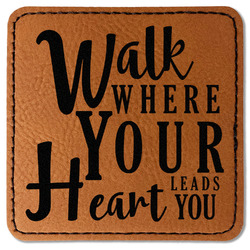 Heart Quotes and Sayings Faux Leather Iron On Patch - Square