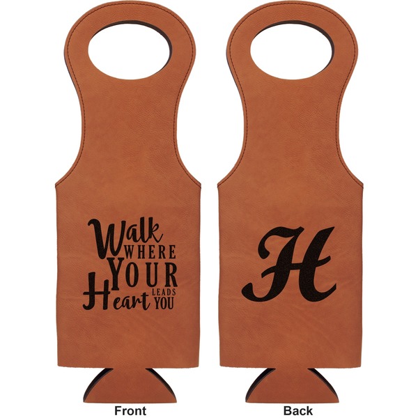 Heart Quotes and Sayings Leatherette Wine Tote Double Sided - Front and Back