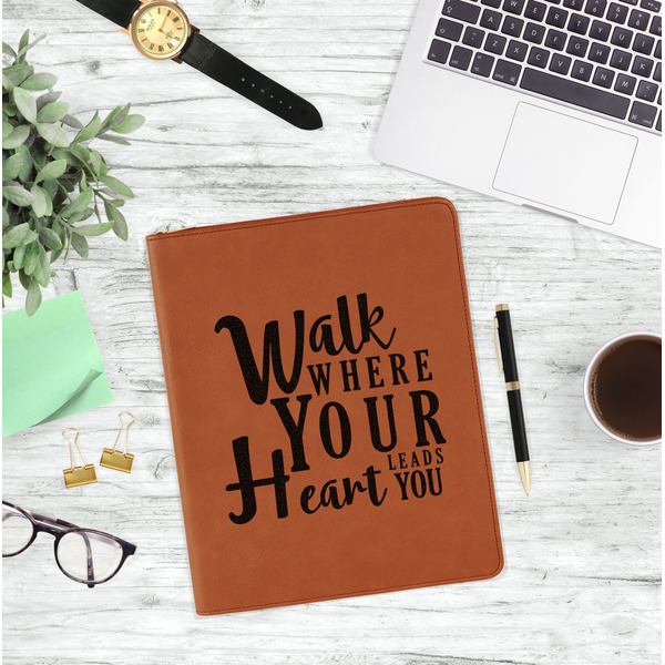 Heart Quotes and Sayings Leatherette Zipper Portfolio - Lifestyle Photo