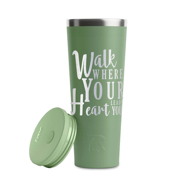 Heart Quotes and Sayings Light Green RTIC Everyday Tumbler - 28 oz. - Lid Off