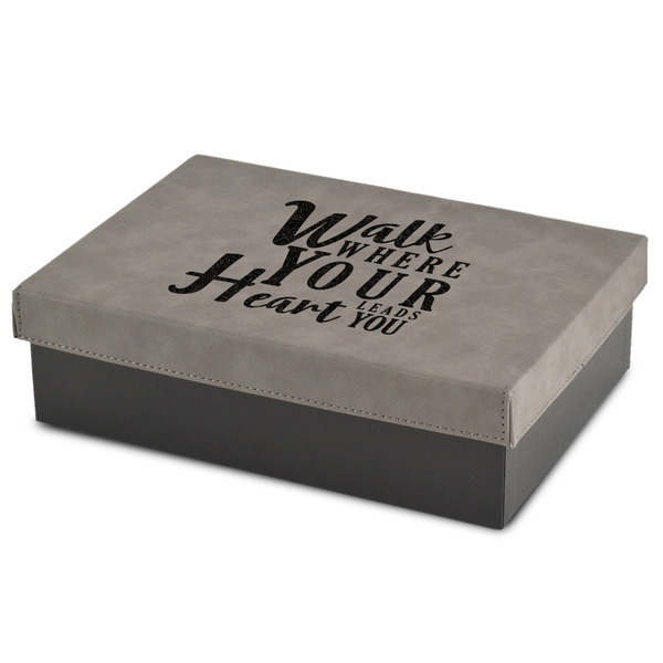Custom Heart Quotes and Sayings Gift Boxes w/ Engraved Leather Lid