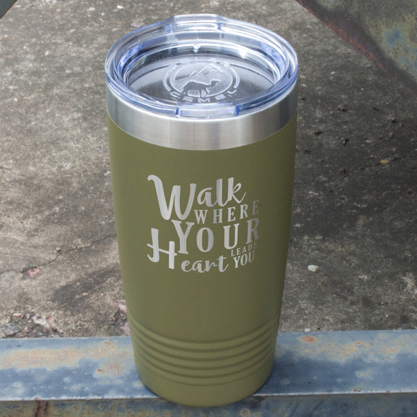 Heart Quotes and Sayings Olive Polar Camel Tumbler - 20oz - Angled