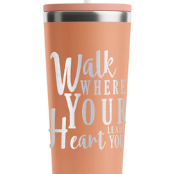 Heart Quotes and Sayings RTIC Everyday Tumbler with Straw - 28oz - Peach - Double-Sided