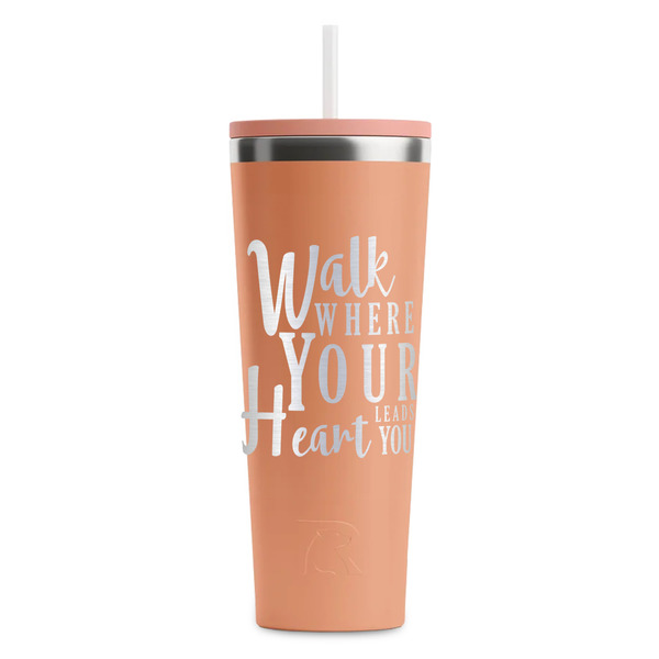 Heart Quotes and Sayings Peach RTIC Everyday Tumbler - 28 oz. - Front