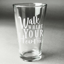 Heart Quotes and Sayings Pint Glass - Engraved
