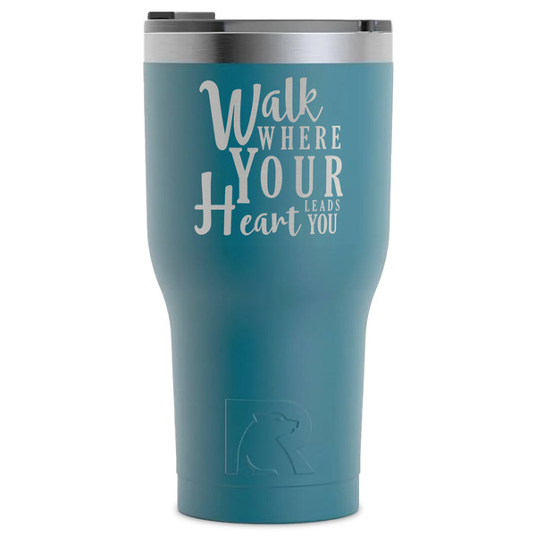Custom Heart Quotes and Sayings RTIC Tumbler - Dark Teal - Laser Engraved - Single-Sided