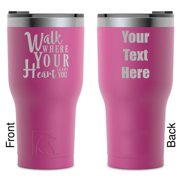 Custom Heart Quotes and Sayings RTIC Tumbler - Magenta - Laser Engraved - Double-Sided