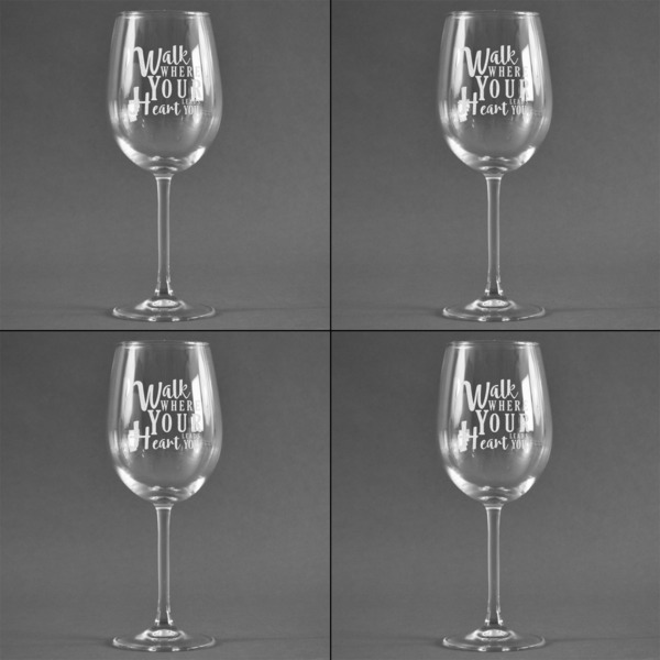Heart Quotes and Sayings Set of Four Personalized Wineglasses (Approval)