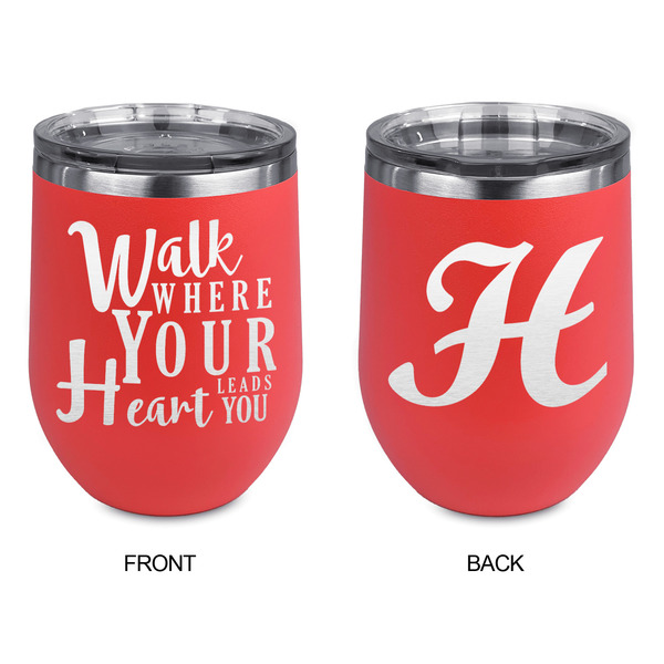 Heart Quotes and Sayings Stainless Wine Tumblers - Coral - Double Sided - Approval