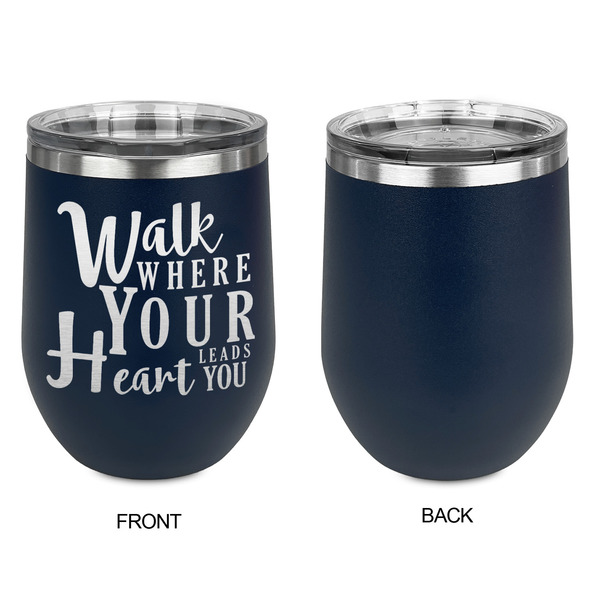Heart Quotes and Sayings Stainless Wine Tumblers - Navy - Single Sided - Approval