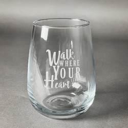 Heart Quotes and Sayings Stemless Wine Glass (Single)