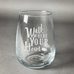 Heart Quotes and Sayings Stemless Wine Glass - Engraved