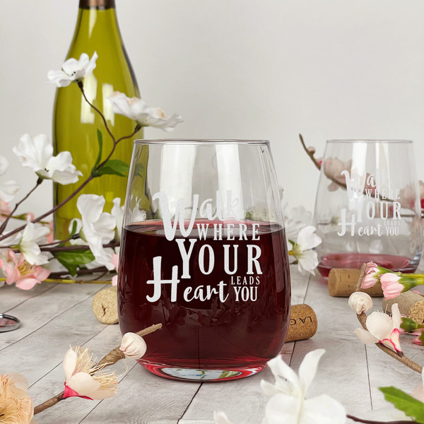 Heart Quotes and Sayings Stemless Wine Glass - In Context