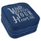 Heart Quotes and Sayings Travel Jewelry Boxes - Leather - Navy Blue - Angled View