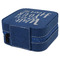 Heart Quotes and Sayings Travel Jewelry Boxes - Leather - Navy Blue - View from Rear