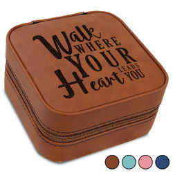 Heart Quotes and Sayings Travel Jewelry Box - Leather