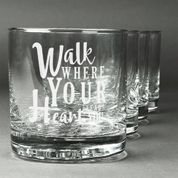 Heart Quotes and Sayings Whiskey Glasses (Set of 4)