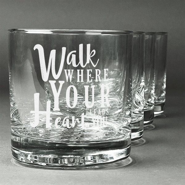 Custom Heart Quotes and Sayings Whiskey Glasses (Set of 4)