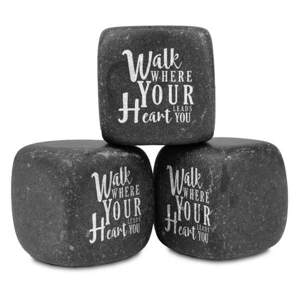 Custom Heart Quotes and Sayings Whiskey Stone Set - Set of 3