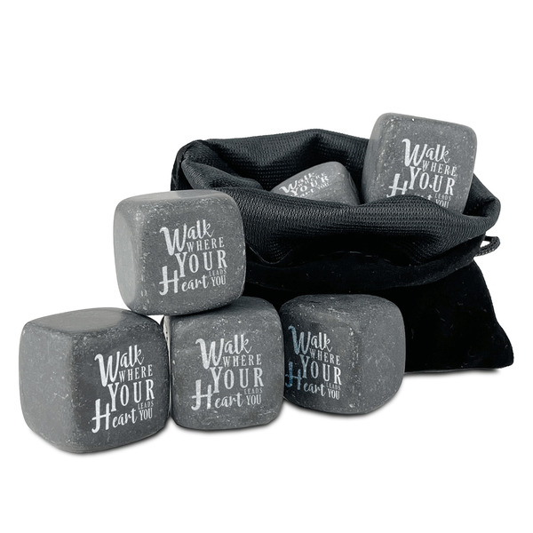 Custom Heart Quotes and Sayings Whiskey Stone Set - Set of 9