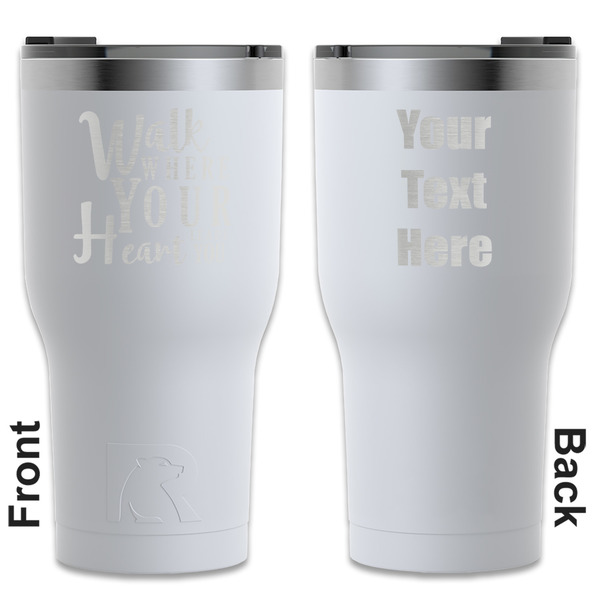 Custom Heart Quotes and Sayings RTIC Tumbler - White - Engraved Front & Back (Personalized)