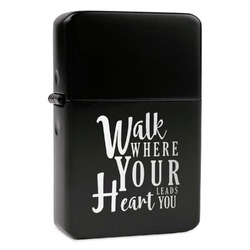 Heart Quotes and Sayings Windproof Lighter - Black - Double Sided & Lid Engraved