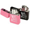 Heart Quotes and Sayings Windproof Lighters - Black & Pink - Open