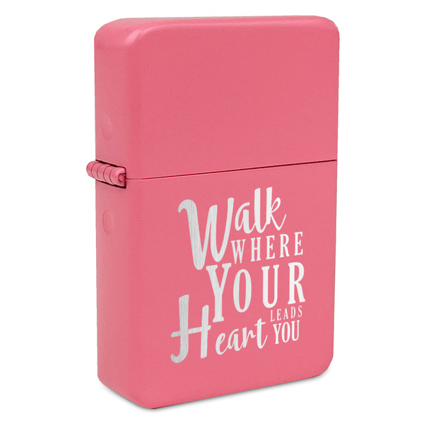 Custom Heart Quotes and Sayings Windproof Lighter - Pink - Single Sided
