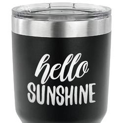 Hello Quotes and Sayings 30 oz Stainless Steel Tumbler - Black - Single Sided