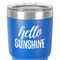 Hello Quotes and Sayings 30 oz Stainless Steel Ringneck Tumbler - Blue - Close Up