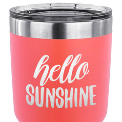 Hello Quotes and Sayings 30 oz Stainless Steel Tumbler - Coral - Single Sided