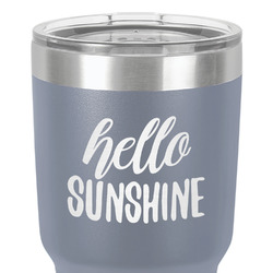 Hello Quotes and Sayings 30 oz Stainless Steel Tumbler - Grey - Single-Sided