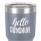 Hello Quotes and Sayings 30 oz Stainless Steel Ringneck Tumbler - Grey - Close Up