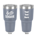 Hello Quotes and Sayings 30 oz Stainless Steel Tumbler - Grey - Double-Sided