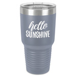 Hello Quotes and Sayings 30 oz Stainless Steel Tumbler - Grey - Single-Sided