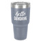 Hello Quotes and Sayings 30 oz Stainless Steel Ringneck Tumbler - Grey - Front