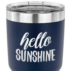 Hello Quotes and Sayings 30 oz Stainless Steel Tumbler - Navy - Double Sided