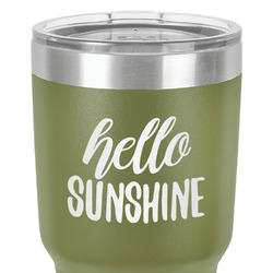 Hello Quotes and Sayings 30 oz Stainless Steel Tumbler - Olive - Double-Sided